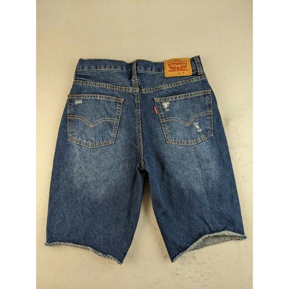 Womens Levis 511 Slim Jean Denim Shorts SZ 16 28 W Regular Blue Cutoff - Picture 2 of 7